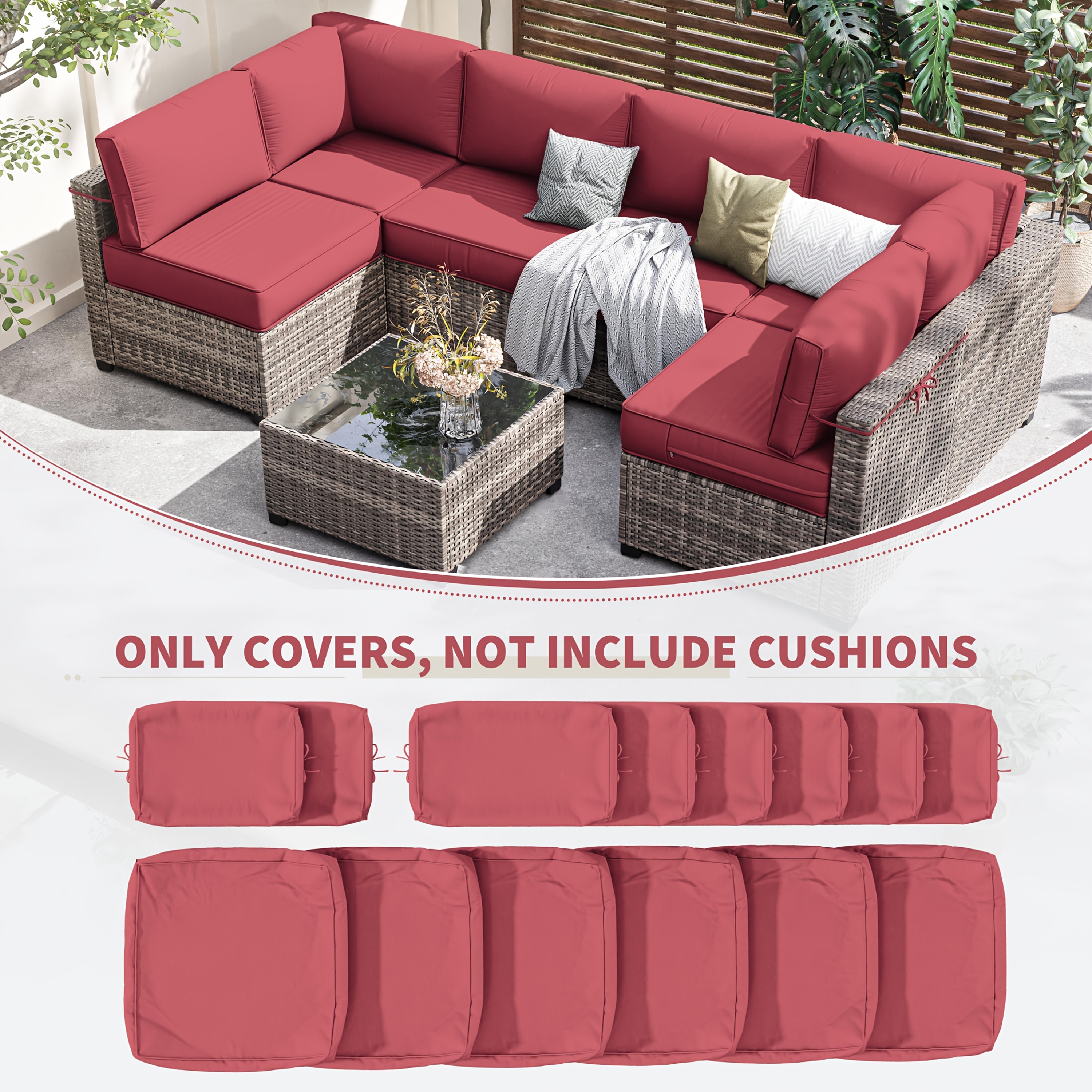 14pcs outdoor cushion covers replacement covers patio - Temu