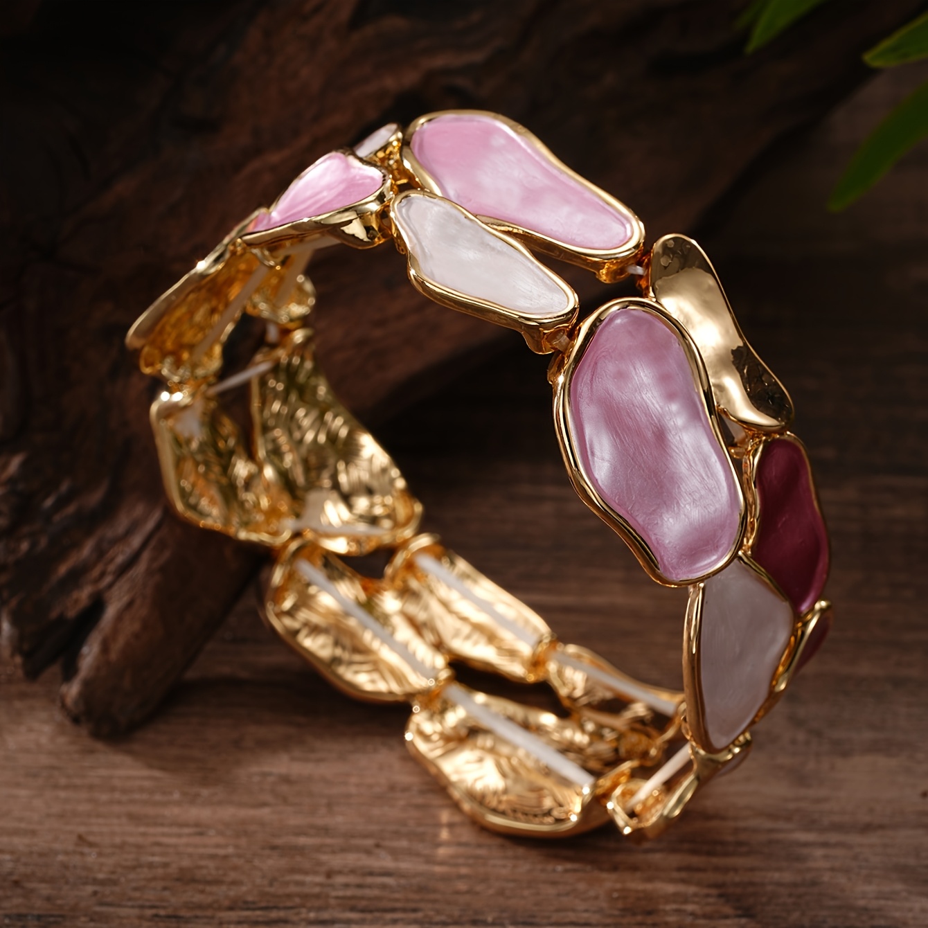 Women's Golden Boho Geometric Enamel Bracelet