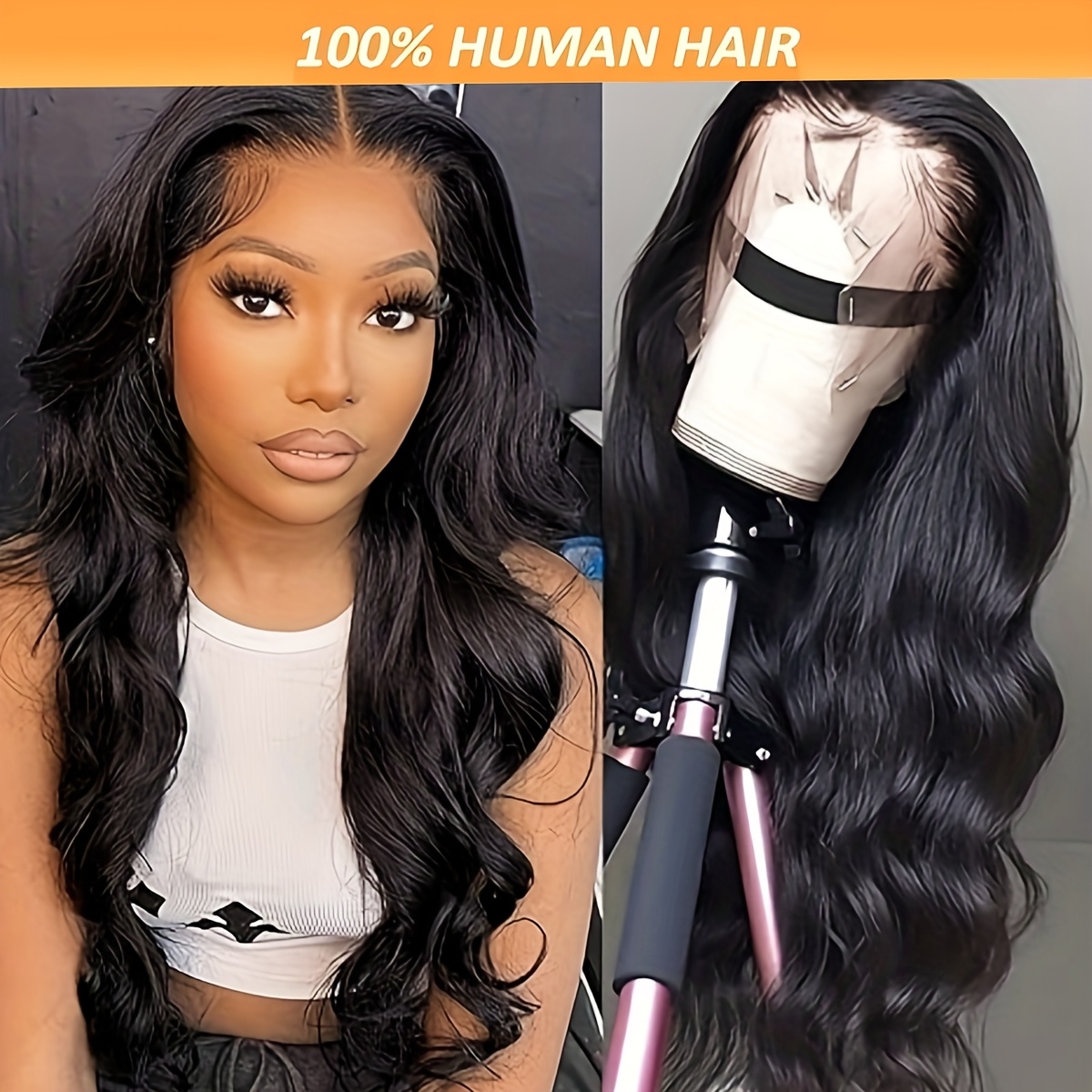 200 long hd body wavy lace front wig wavy human hair wig full 13x4 hd lace body wavy lace front wig for women pre brazilian body wavy wig for girls ear to middle part of ear lace front human hair wig with no baby hair best for christmas details 1