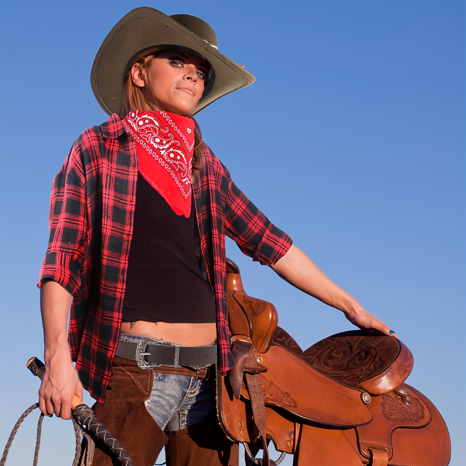 Chapeau Cowgirl Femme Vintage - Style Western Rétro Élégant Avec Ceinture Tissée, Tendance Et Confortable