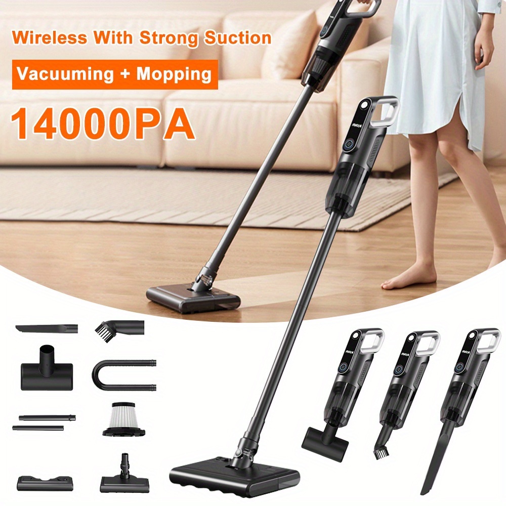 TEMU 3-in-1 Household Brushless Motor Vacuum Cleaner, Double , Ergonomically Designed, One-button Start, Led Digital Display, Powerful Performance,