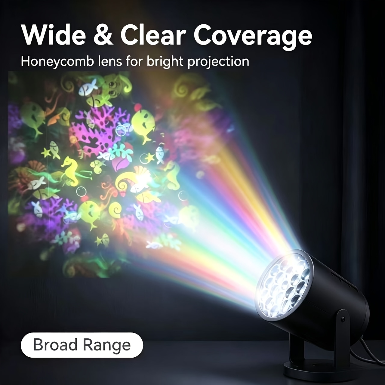 TEMU Projecteur LED intelligent océan noir, lumière de décoration de Noël d'intérieur, lumière de fête, convient pour la décoration intérieure,
