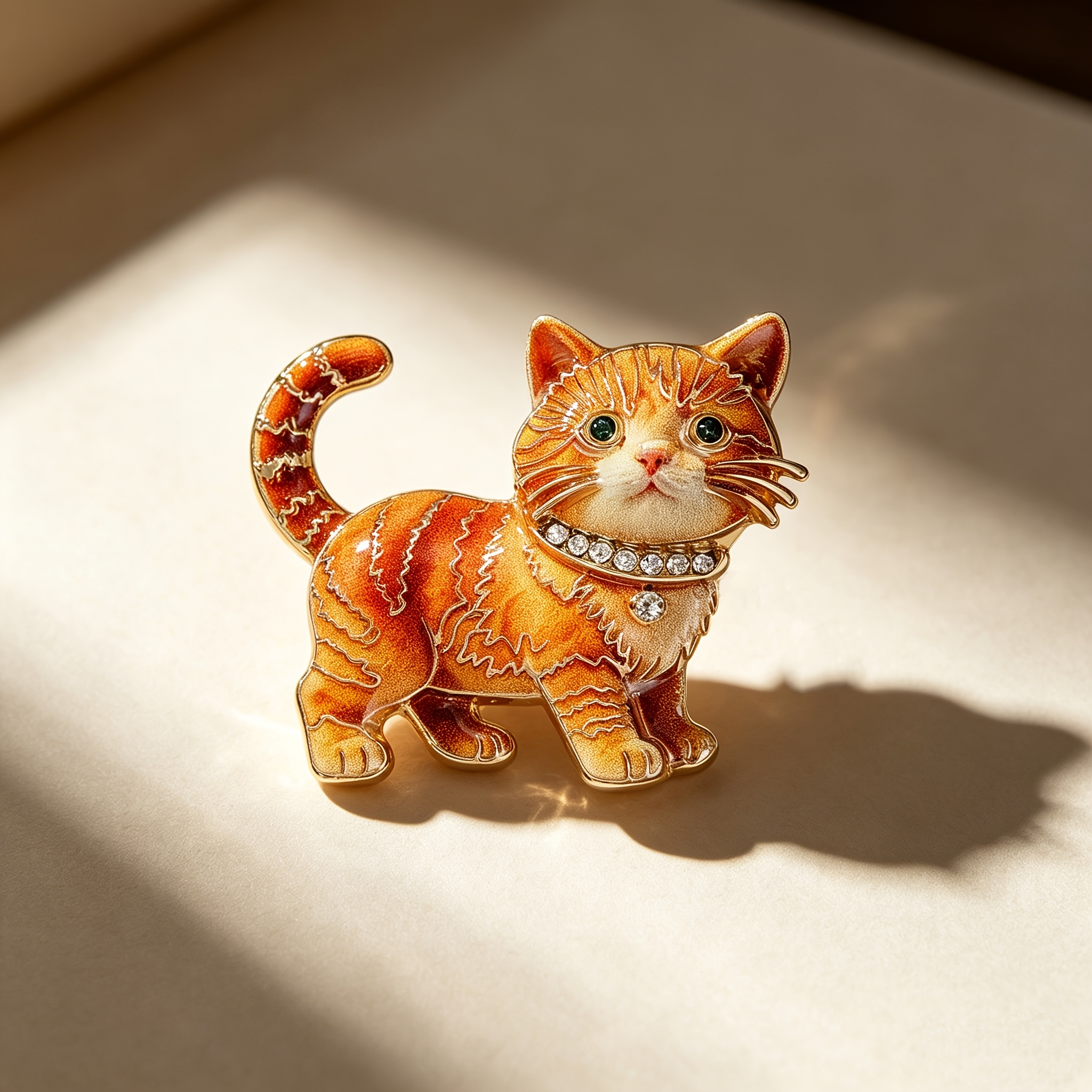 TEMU 1pc Shiny Gradient Enamel Walking Cat Brooch For Men And Women, Gentle Style, Colorful Animal Kitten, Coat And Suit Pin, Daily Outfit Accent,