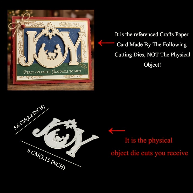 TEMU 1pc Christmas Die Cuts For Card Making, Happy Christmas Season Greeting Gifts Collections Cutting Dies, Christmas Ornaments New Year Decorations