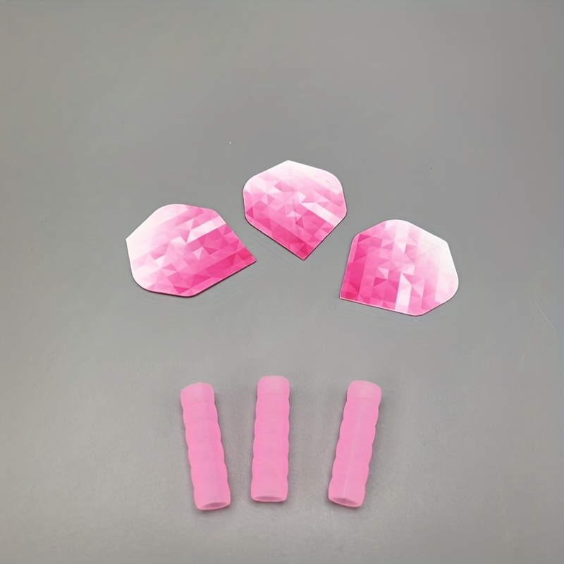 Dart Replacement Set, 3pcs Durable Pet Feathers And 3pcs Silicone Material Buffer Flights, Anti-slip, For Dart Enthusiasts' Practice