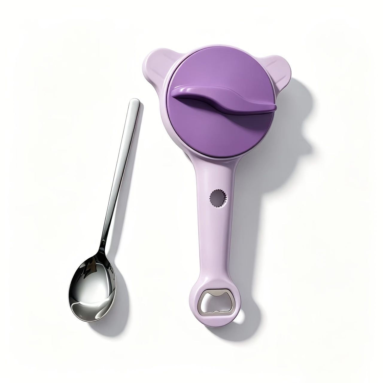 Image of 4-in-1 Jar Opener For Seniors With Weak Handscomes With Spoon, Manual Can Opener & Adjustable Lid Opener For Arthritis, Heavy Duty Bottle Opener, Cute ,easy To Grip Can Opener