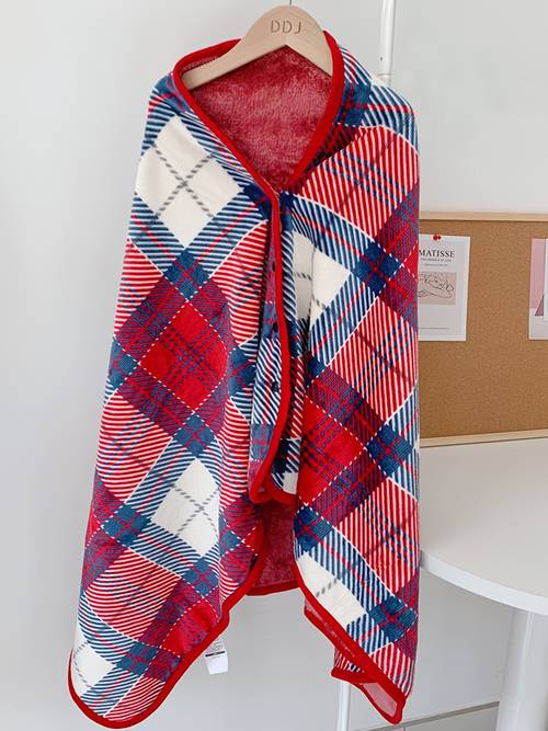 cozy shawl blanket with button detail warm soft polyester clothing for for office