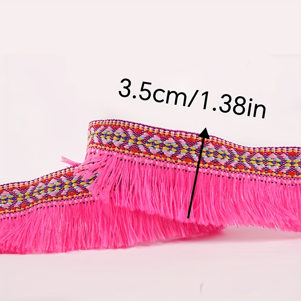 TEMU 310Cm/122.05In Encaje Textil de Jacquard con Borlas a , Tela a para Cortinas, Adornos para el Cabello, Suministros de Ropa de Encaje