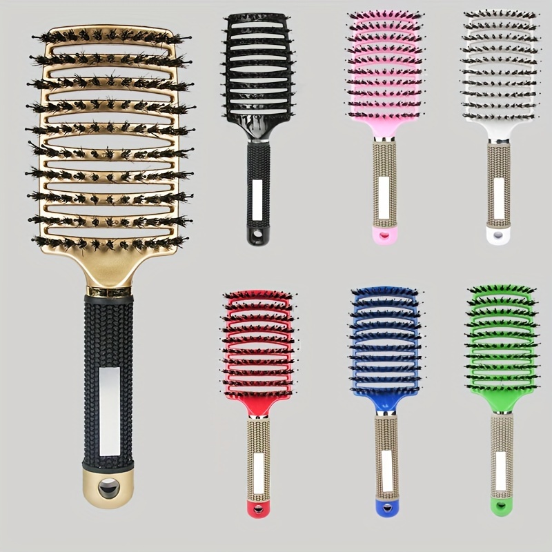 

1pc Professional Hairdressing Brush Bristle Nylon Hair Brush Anti-static Detangle Comb For All Hair Types