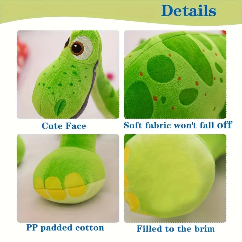 1pc cartoon dinosaur plush dog toy soft fabric medium breed recommendation pet playmate details 6