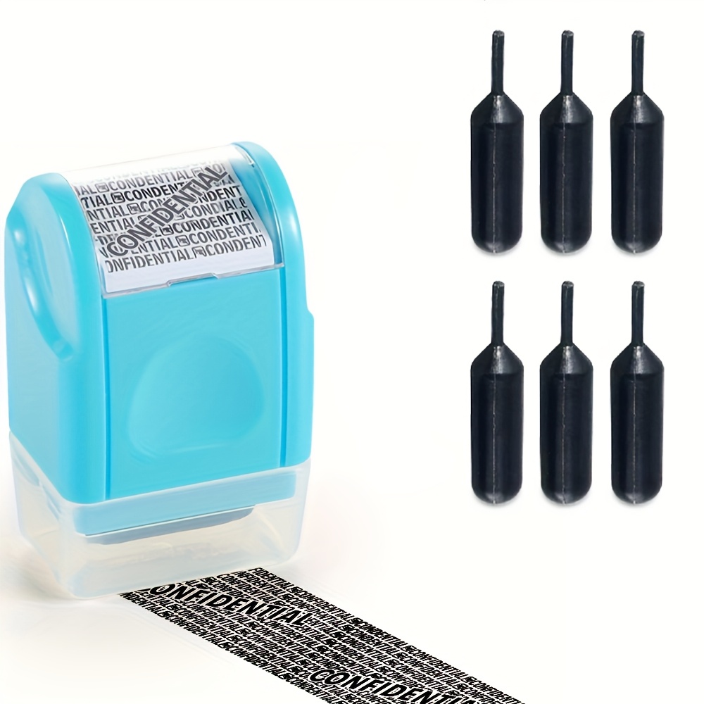 Image of 4-in-1 Roll Stamp Set, Confidential Stamp Roll For Theft Protection, Stamp Roll Width 6, Refill Pack, Security Roll, Privacy Stamps For Mail Address Interceptors, Red, Yellow, Blue, Green