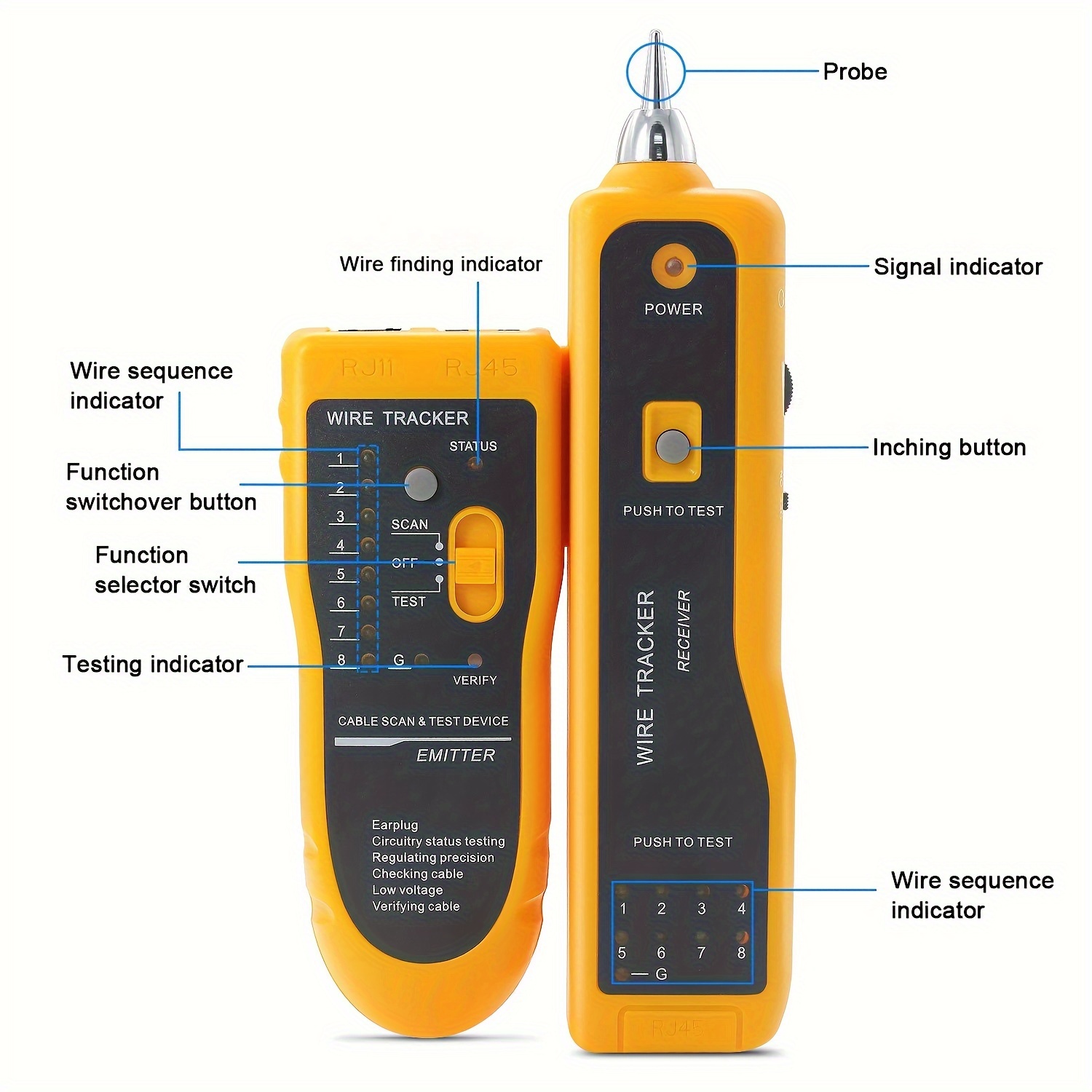wire   network cable telephone line detector check and find cable line instrument Product details 0