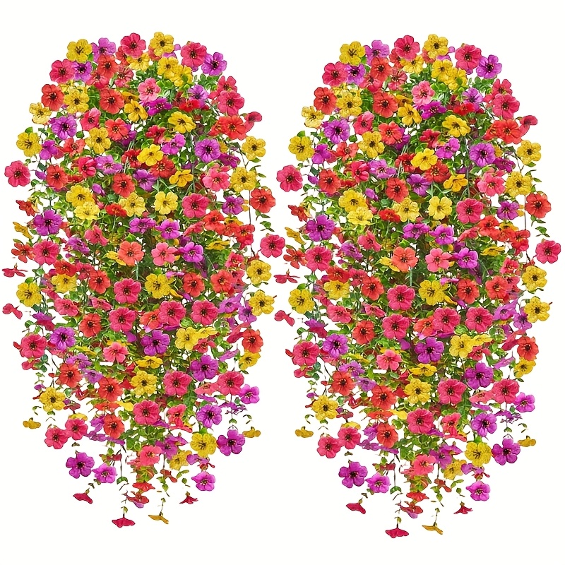 set of 4 uv resistant plastic flowers suitable for outdoor use   decorating patios gardens   windows and homes ideal for summer events wellness   hotel decoration and   celebrations like juneteenth oktoberfest