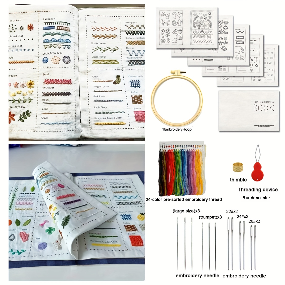 TEMU A Set Of Embroidery Books, Guides, Embroidery Techniques Manuals, Books, Sewing Books For Embroidery, And Adult Sewing Books