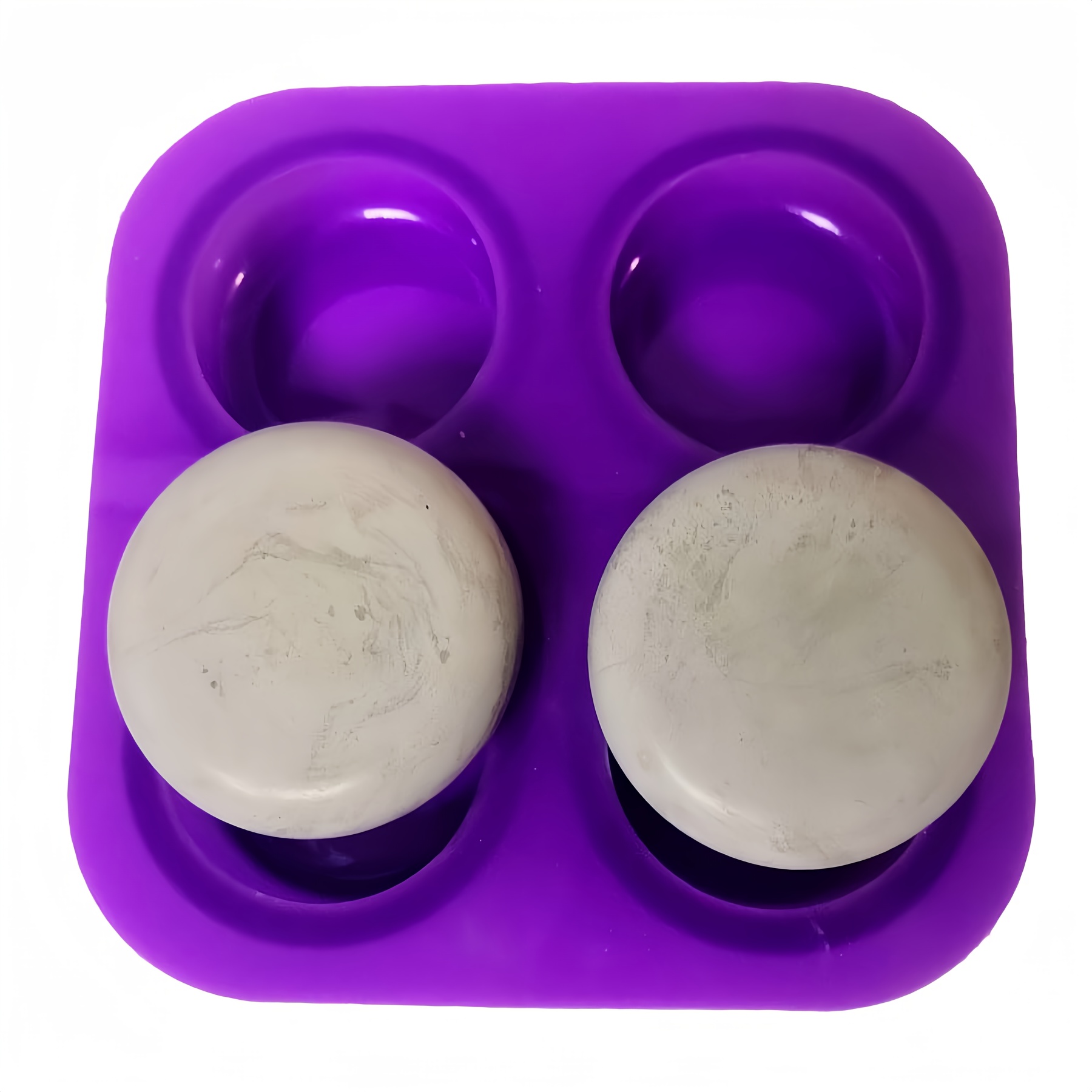 1pc 4 Silicone Mould For Making Round Hedgehogs Cement Or Plaster Stones For Mandala Dot Painting (1 Round Shape, 4 )