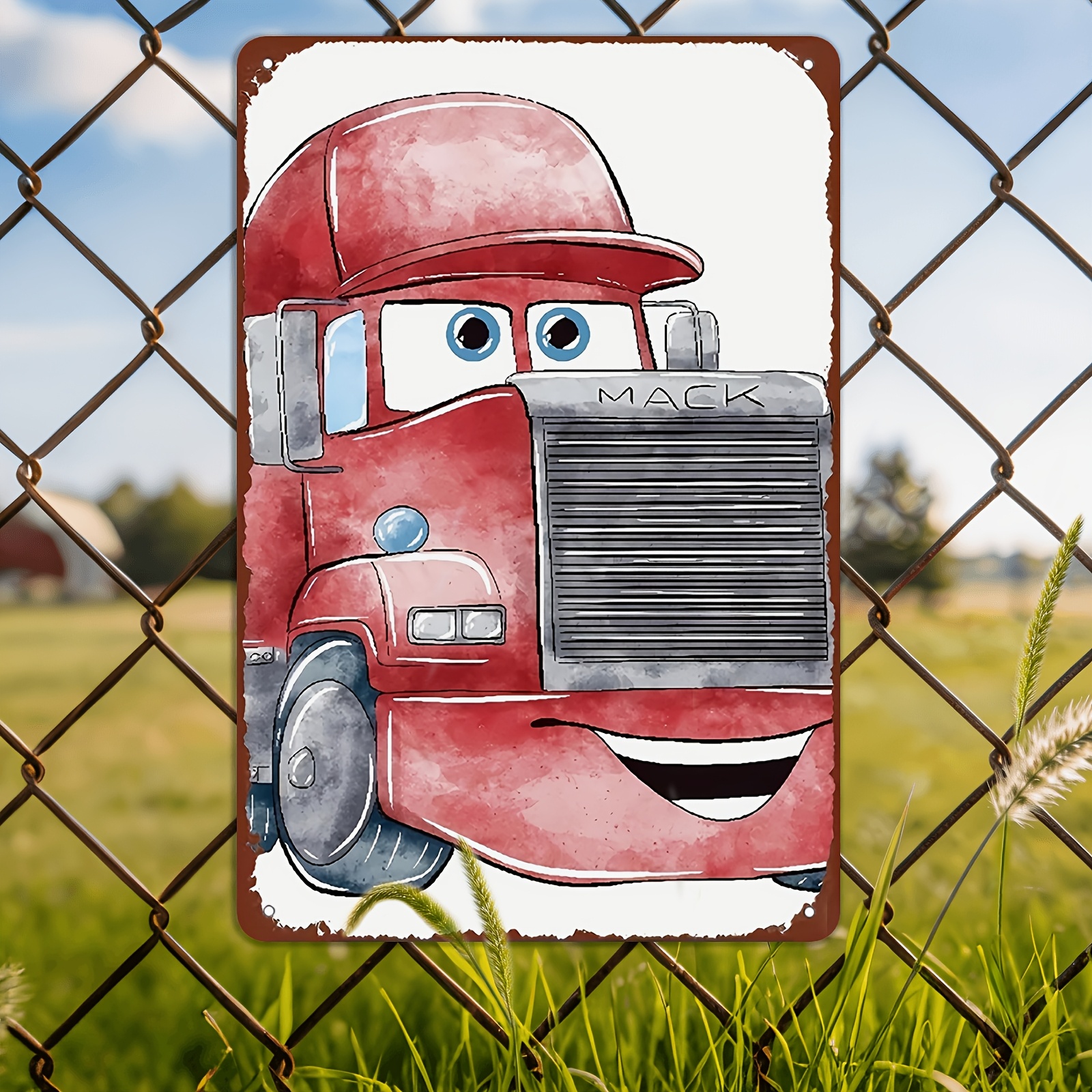 TEMU 2d Flat, Decorative Sign & Plaque 2d Flat, 2d Flat 1pc Cars Vibrant With Mack Tin Metal Signs Home Décor Wall Decor For Kitchen Office Metal