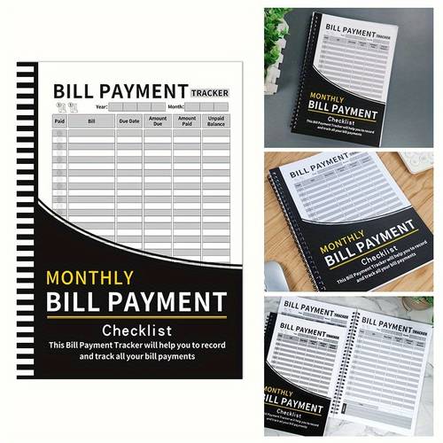 48 month bill organizer budget planner notebook monthly financial with expense sheets payment log and savings durable paper english version for students professionals and bill notebook