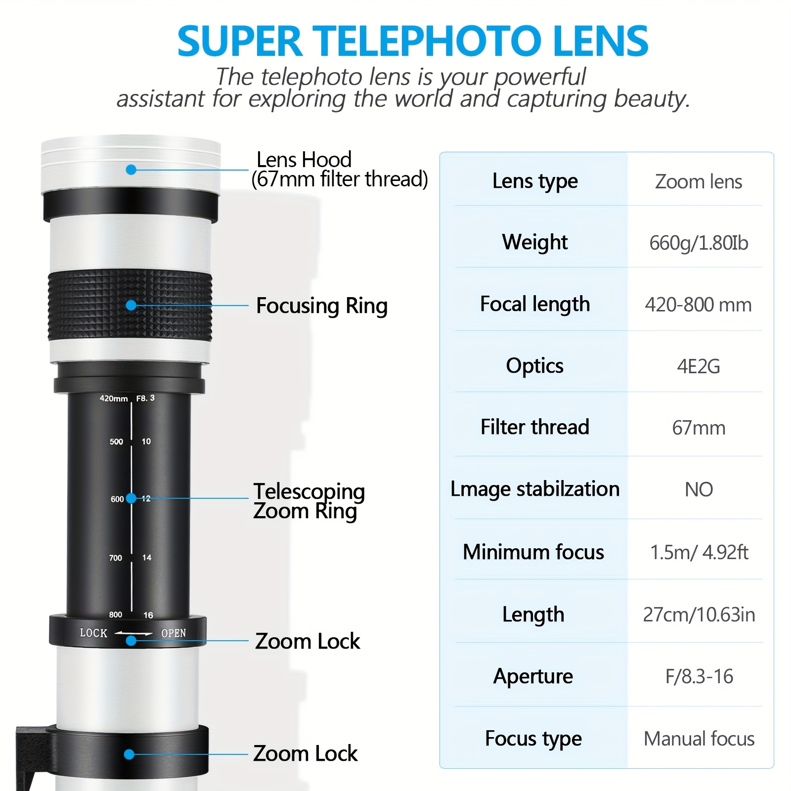 美品 超望遠レンズ ニコン T2-AI アダプター420-800mm Amazon | 420-800mm F8.316 望遠レンズ、ニコンFマウントカメラ