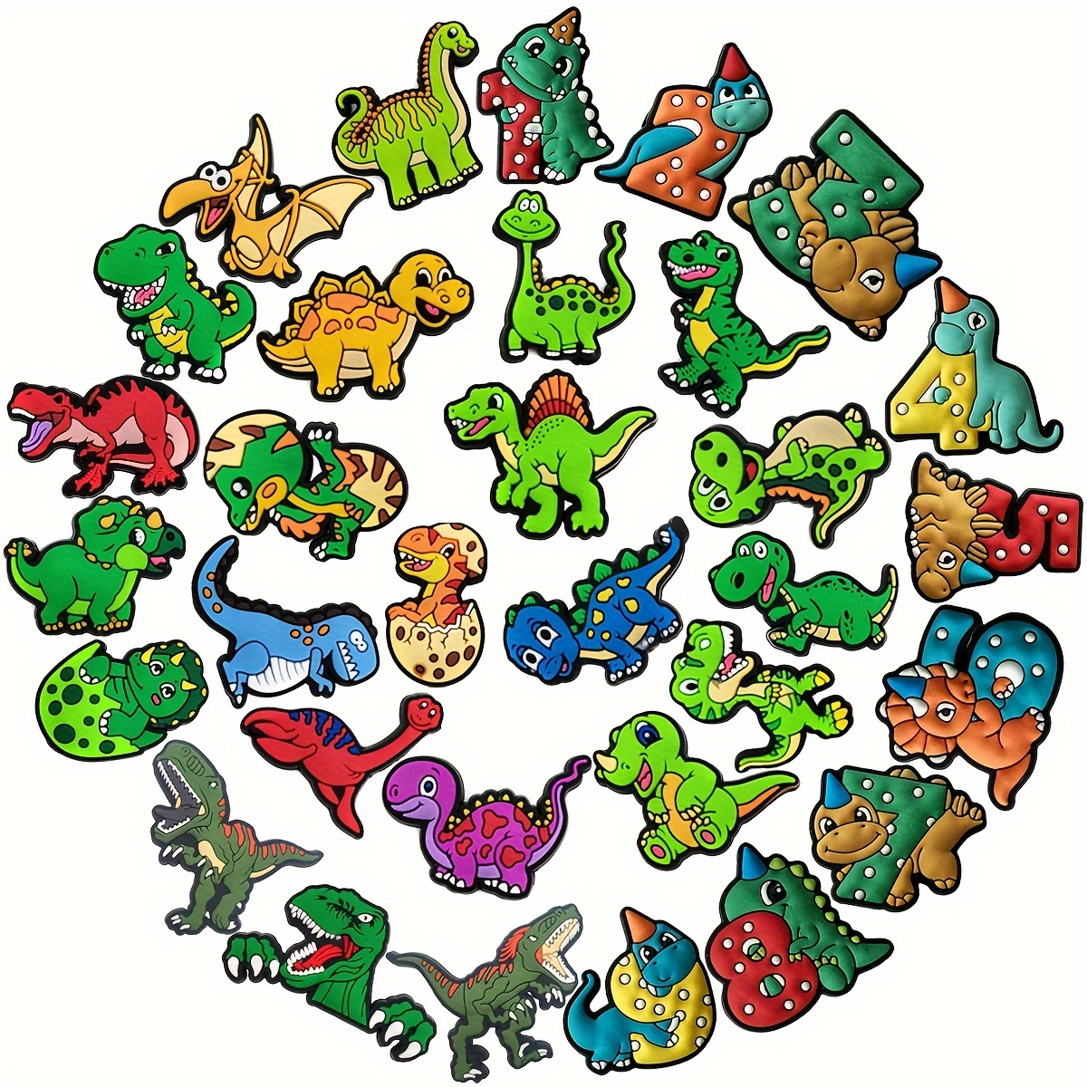 

32pcs Dinosaur Charms For Boys Girls Cute Dino Shoe Charms For Clogs Sandals Decoration