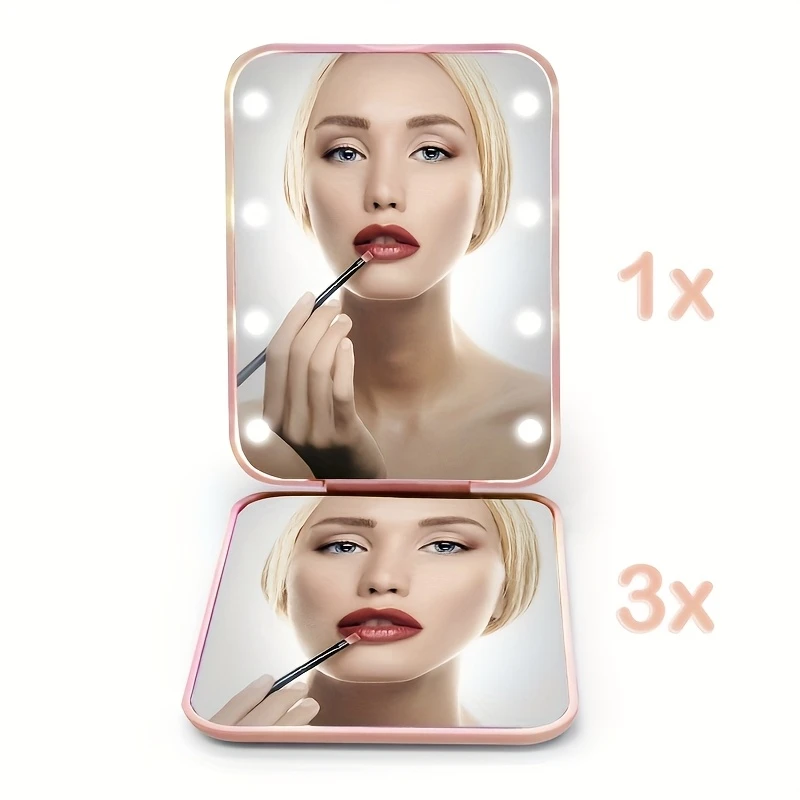 makeup with light pocket 1x 3x magnifying travel makeup with light wallet portable foldable handheld small glowing beauty tool companion dressing as a gift for ladies details 5