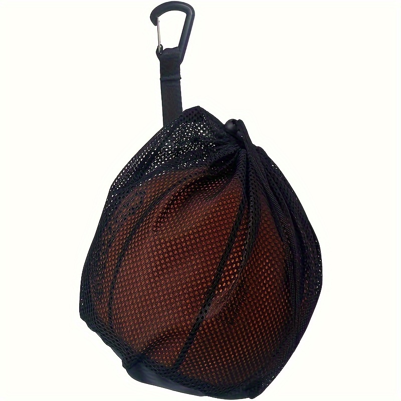 

1pcs Portable Universal Basketball Equipment Bag With Lock Buckle, Easy Access, Durable Polyester Mesh Ball Carrier For Size 7 Basketball, Non-waterproof, Multipurpose Sling Bag Attachment