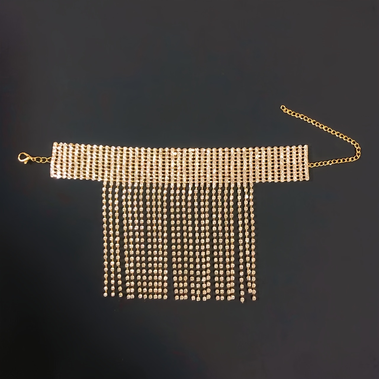 Luxurious Multi-layered Rhinestone Tassel Anklet, Elegant Foot Jewelry