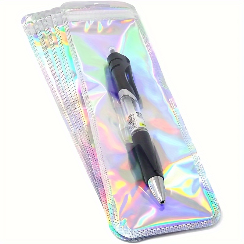 

50-pack Holographic Gift Bags With Resealable Zipper - Ideal For Jewelry, Makeup Brushes, Pens - Pp Material Small Business Merchandise Bags