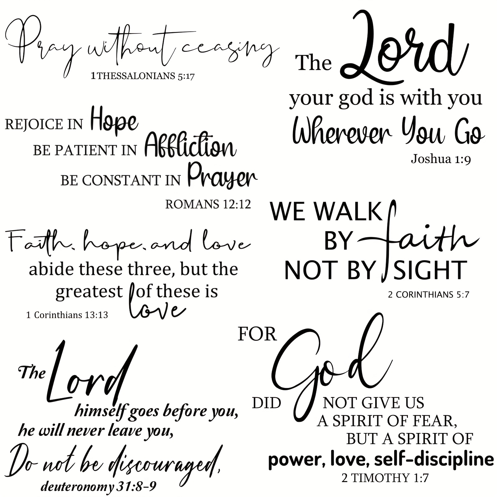 inspirational verse wall stickers     not by sight quote decals peel and stick motivational religious wall decor for bedroom living room office bathroom vinyl wall decals vinyl
