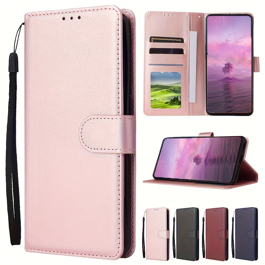 Husă Telefon - Portofel cu Slot Card, Funcție Magnetică Flip, Husă din Piele Ecologică pentru Samsung Galaxy S23 Ultra S22 Plus S21 S20 FE A13 A14 A33 A34 A51 A52 A53 A54 A71 cu Șnur de Mână, Husă Anti-cădere