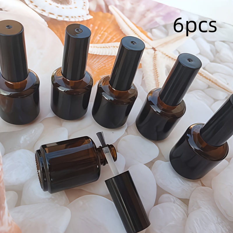 E-shop 4er/ 15ml/0.507Oz Amberfarbenes Glas für Nagellackflaschen, Wiederverwendbar, Geeignet für Nagellack, Concealer und andere Kosmetikflaschen,