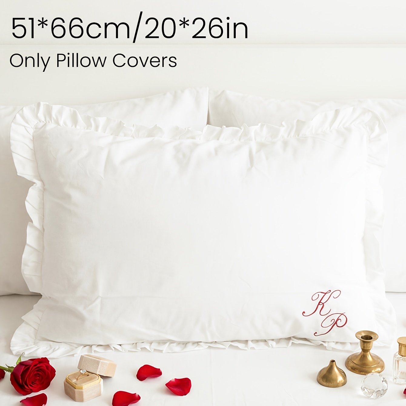 TEMU Customizable Pillow Cover Featuring A Personalized Name With Edges, Perfect For Couples. White Pillowcase Makes An Ideal Gift For Weddings,