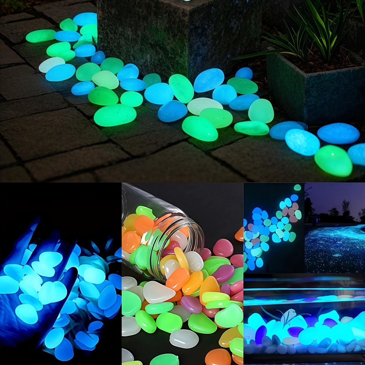 202pcs/bag Plastic Gardening Landscape Pebbles, Colorful, Mini, Reusable, for Garden, Wedding, Party, Festival, Aquarium, Outdoor Landscape, Pottery