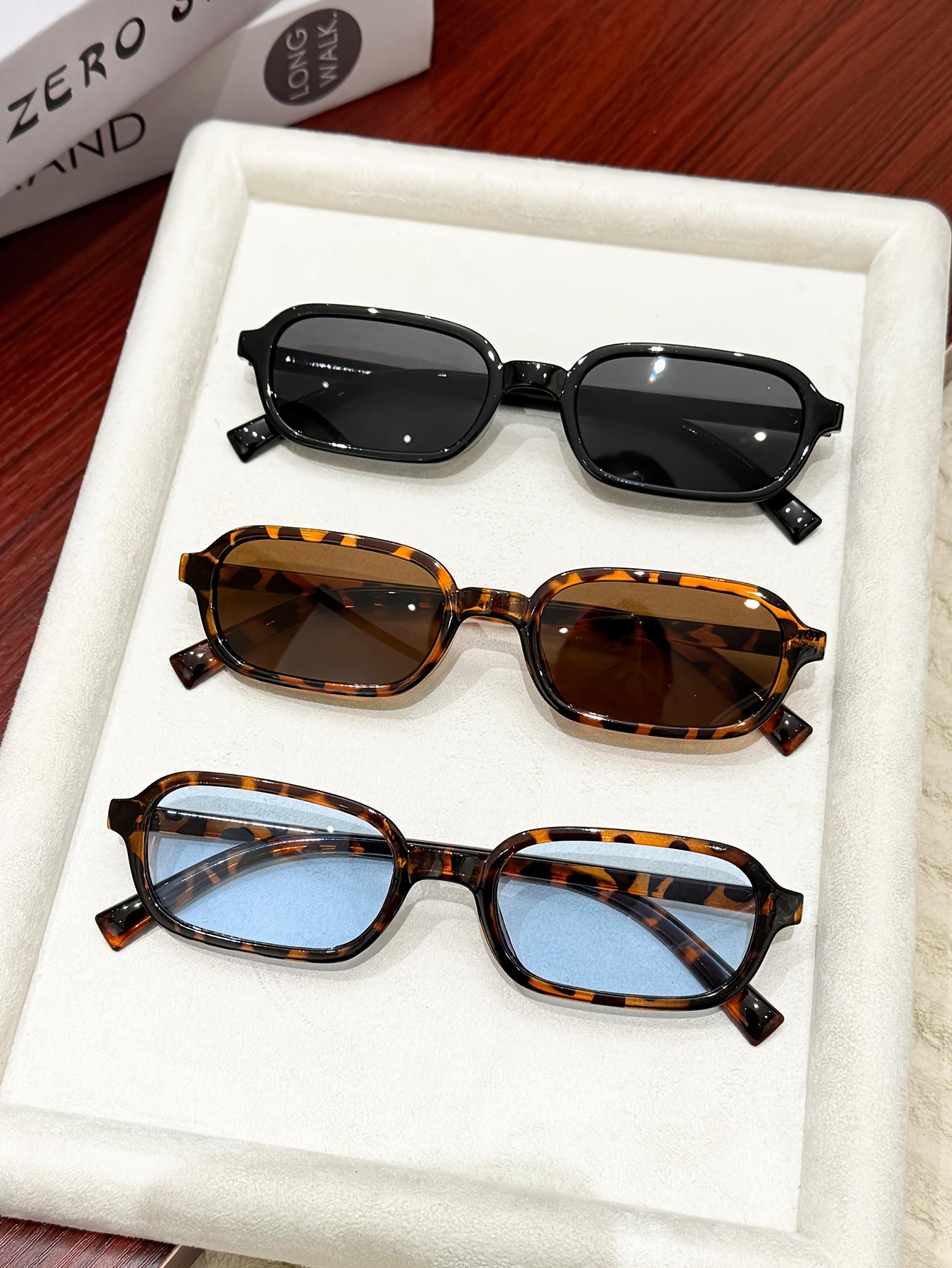 3pcs womens fashion oval frame glasses set stylish color pc  display picture 1