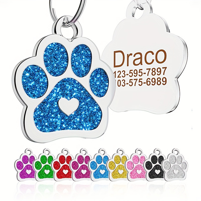 

Plaques d'identification personnalisées pour animaux de compagnie, pendentif gravé avec le nom du chien, plaque d'identification pour chat, pour de chien et de chat, joli cadeau