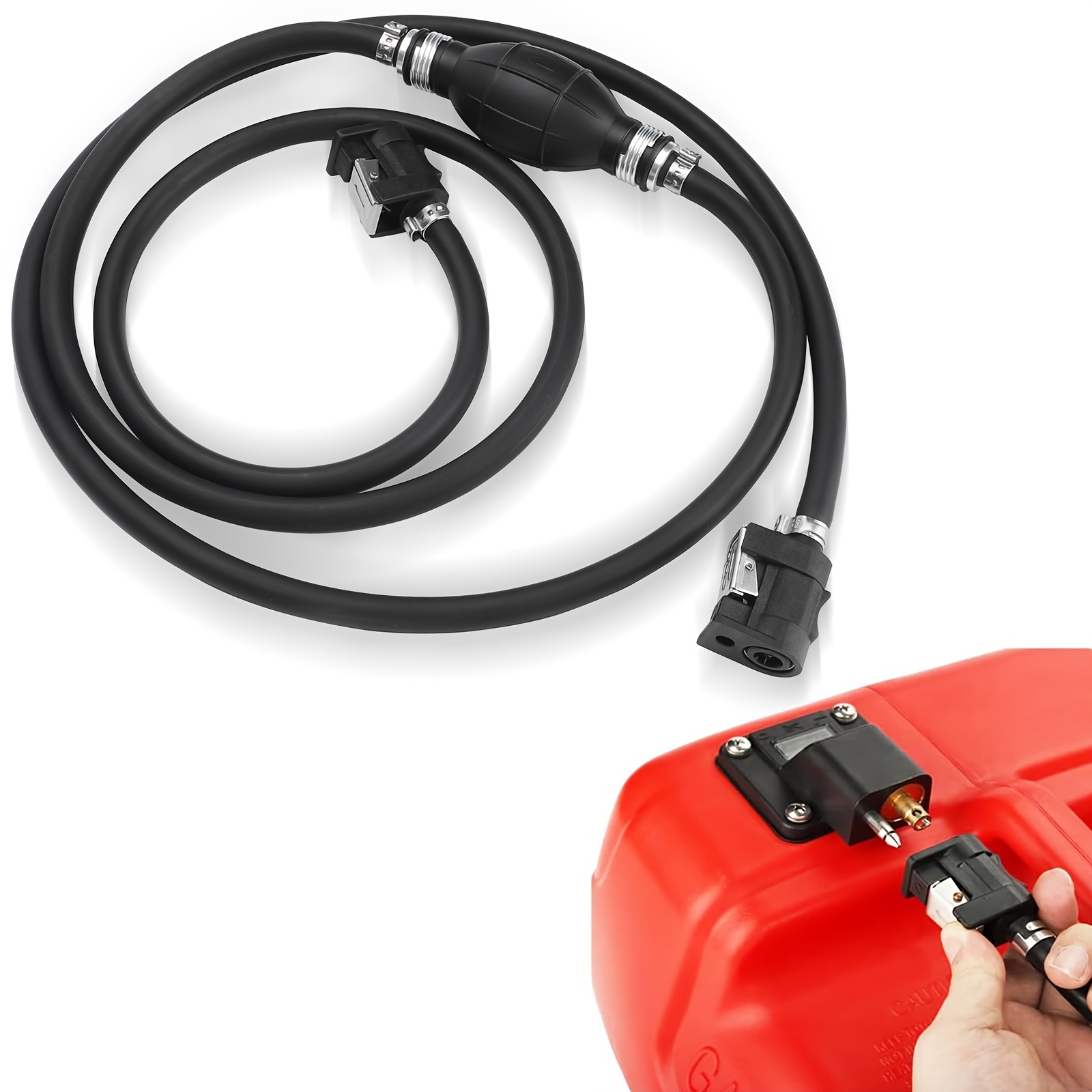 TEMU 5/16" Marine Fuel Line Assembly, Fuel Line Hose Outboard Marine Engine Gasoline Tank Connector Kit 7.2ft Fuel Hose, Eekit