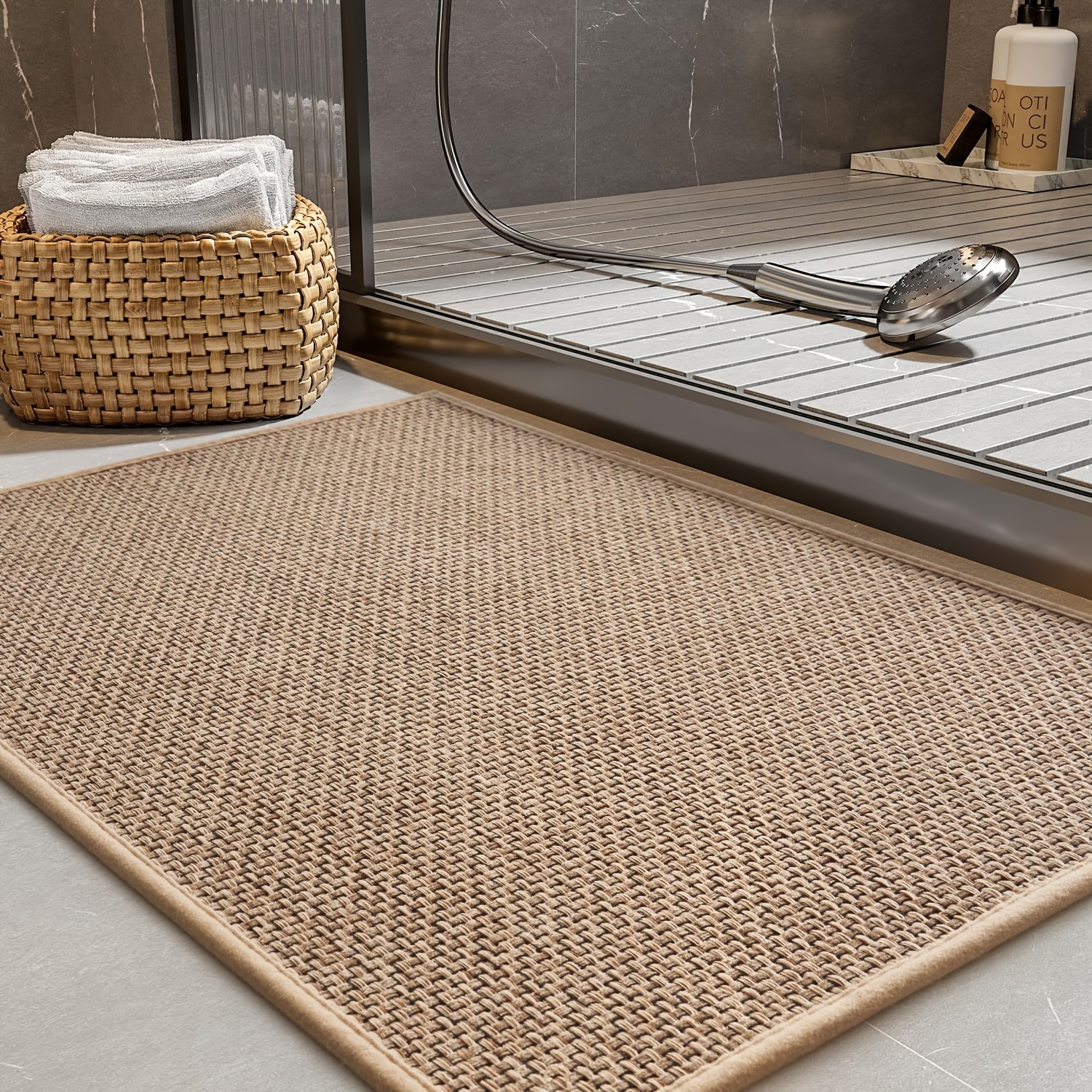 

Tapis de Bain Antidérapant Ultra-Absorbant SIXHOME - Lavable en Machine, Design Fin pour un Ajustement Facile , Mélange de Polyester avec Dos en Caoutchouc, Tapis de Sol Séchage Rapide