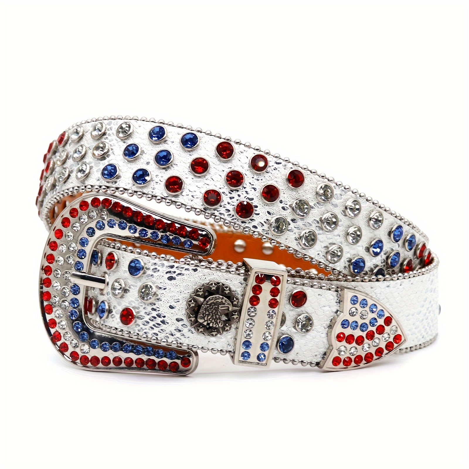 Men's Rhinestone Belt with Eagle Accessory
