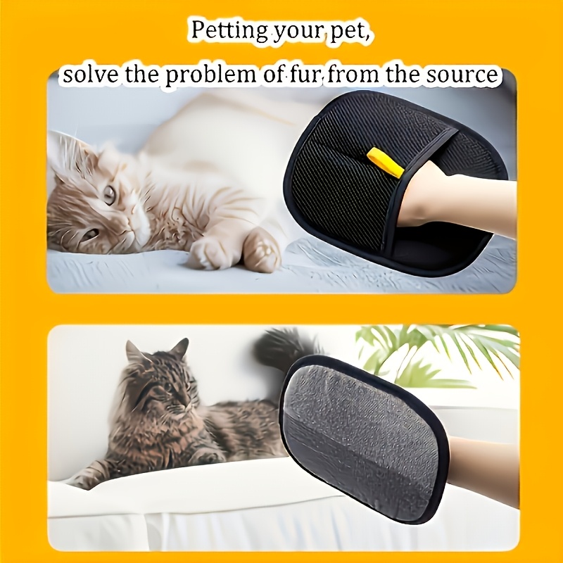 anti static   hair cleaner and hook 2pcs total reusable cat hair cleaning gloves double sided household brush removes loose hair with a soft fabric design and ergonomic is an ideal cat hair removal tool Product details 0