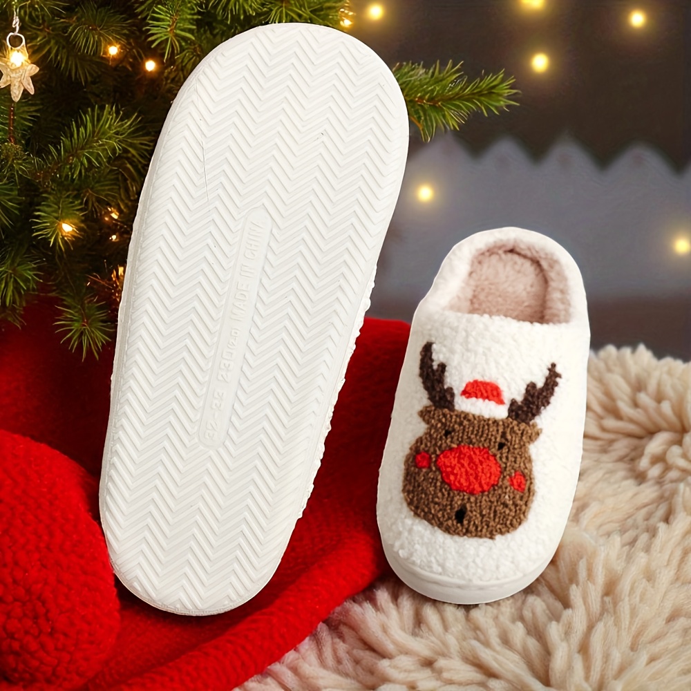 Chaussons Santa Furry Home Noël Pour Enfants - Doux, Chauds, Antidérapants, Semelle Mémoire De Forme, Garçon Et Fille