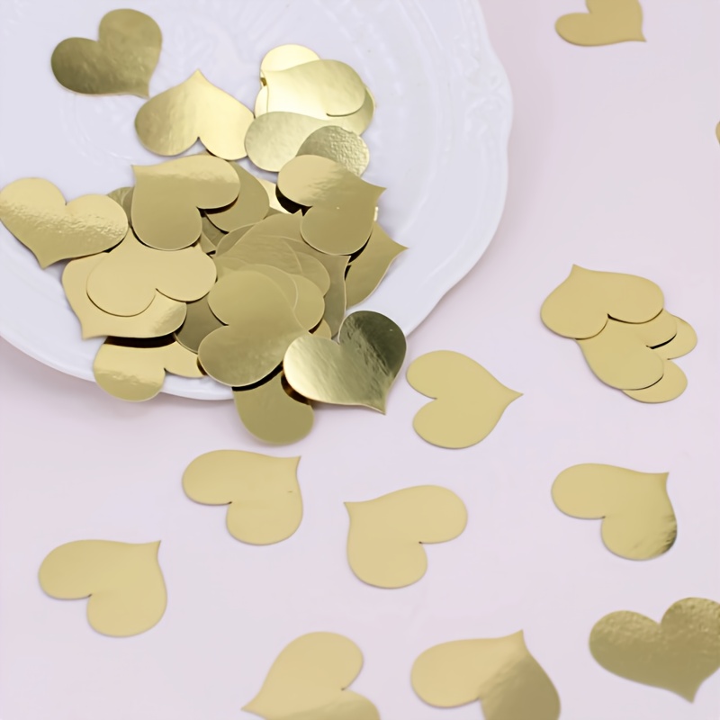 A Pack Of 95 Heart-shaped Confetti In Golden, Perfect For Decorating Christmas, Weddings, Birthdays, And Valentine's Day Parties