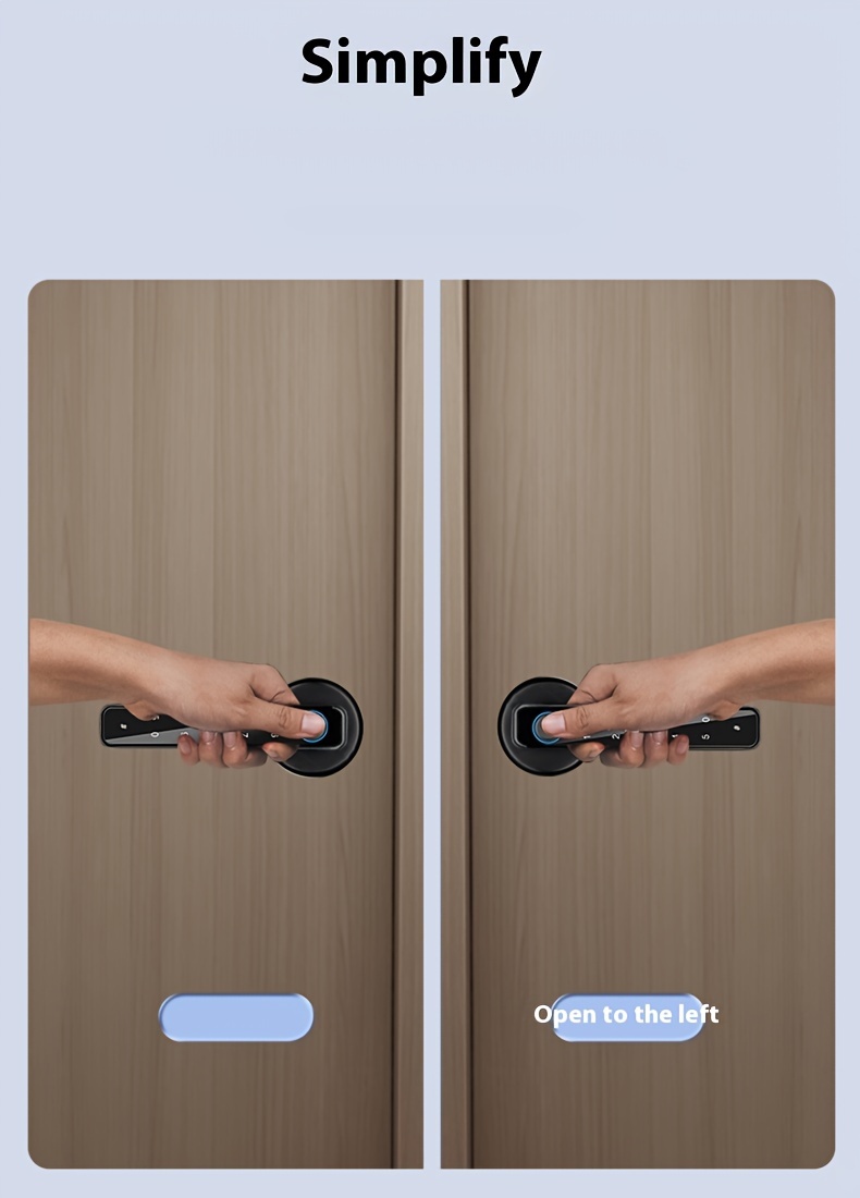 Serrure à empreinte digitale et mot de passe, serrure de porte électronique intelligente pour la maison et le bureau, installation facile sans perçage, lecteur de carte électronique à empreinte digitale et mot de passe