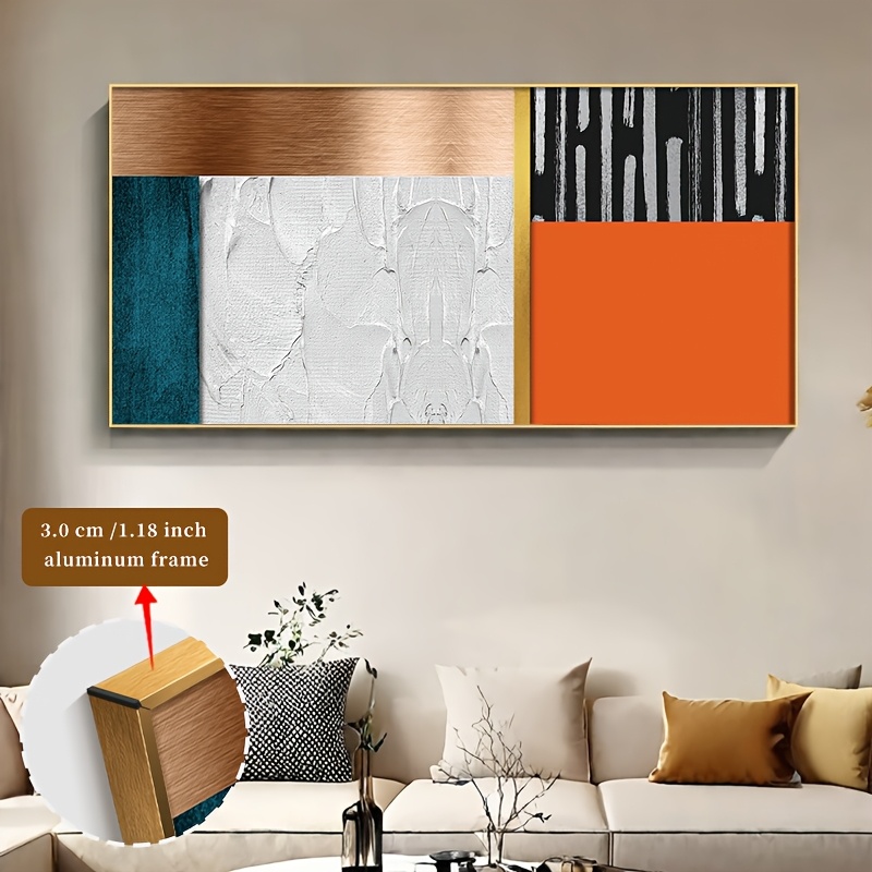 TEMU 2d Flat, 2d Flat, 2d Flat 2d/flat Frame Color Stitching Modern Large Wall Art Painting Hd Printing Poster Assembly Frame Wall Art Canvas Print