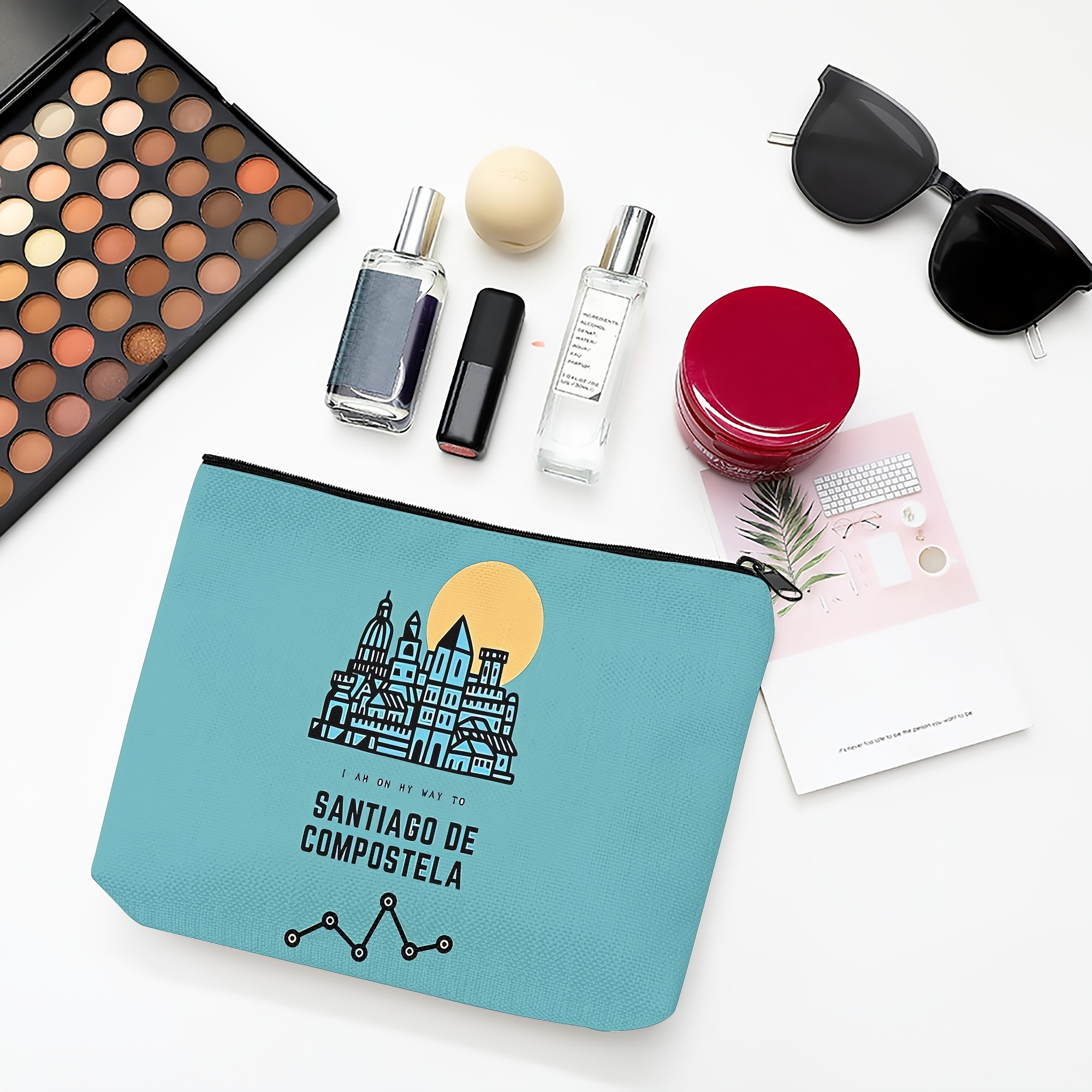 TEMU Neceser de Viaje con Estampado de Peregrinación a de - Compacto y Portátil, Ideal para Maletas, Bolsos y Uso Diario, Práctico para que los lo