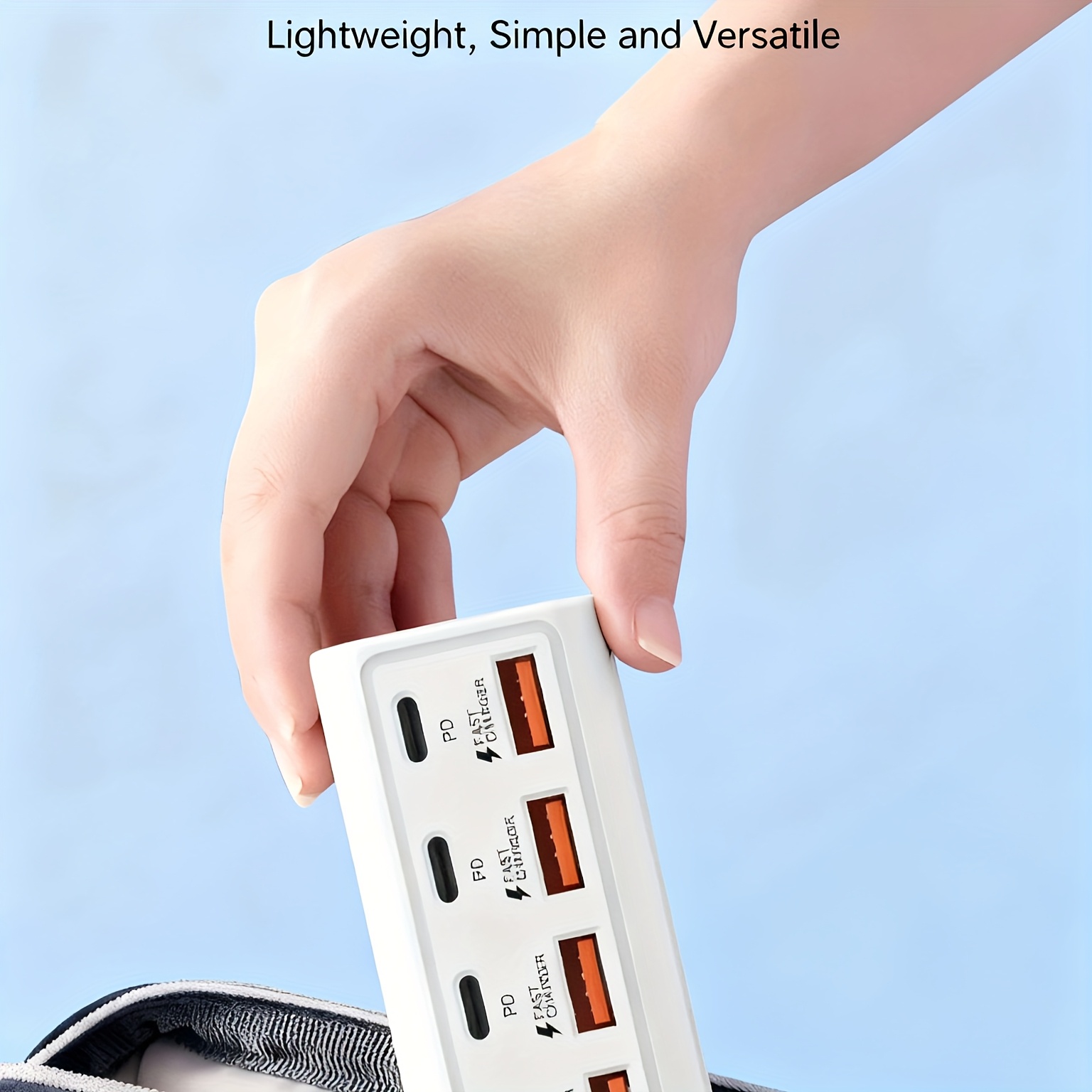 Wowssyo 8-in-1 25W Socket Adapter, 4 USB Ports + 4 Type-C PD Fast Charging Ports Power Hub, Fast Charging Type-C Multi-Plug/Multi-Output Socket, USB Hub, USB Adapter, USB-C Hub, USB Hub/Multi-Port Hub for iPhone, for MacBook, Compatible Laptops