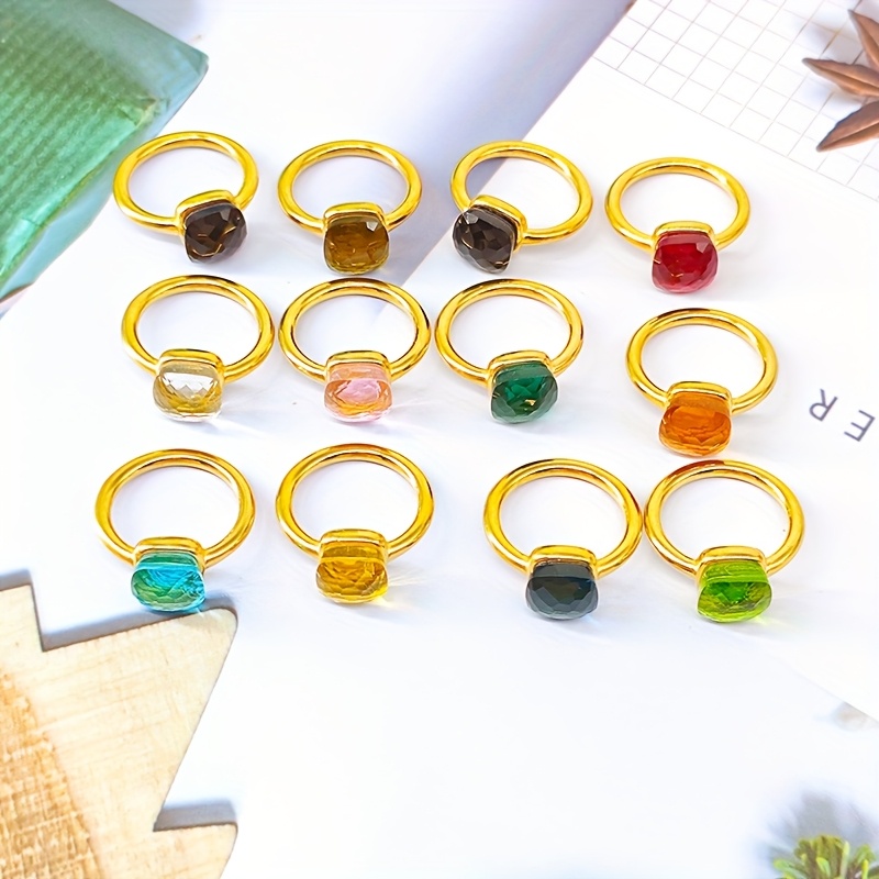 Women's Mushroom Head Square Ring & Sexy Stainless Steel Ring