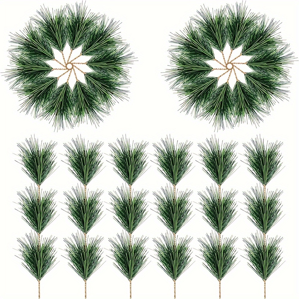 

30pcs Artificial Pine Needle - Diy Christmas Wreaths, Garlands & Home Decor | Greenery For Indoor/outdoor Use, Tree Decorations