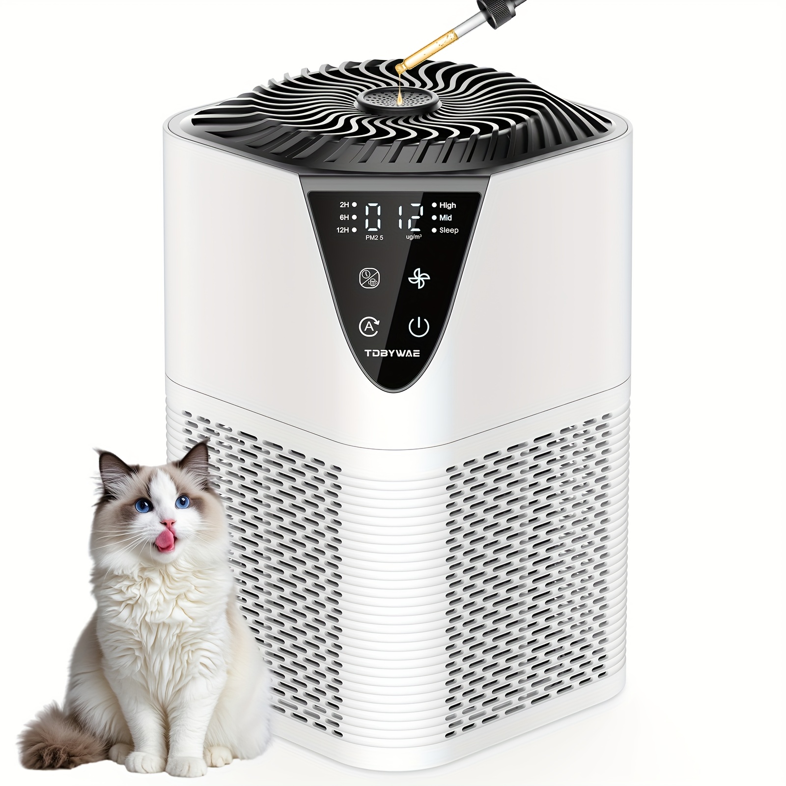 TEMU Household Air Purifiers For Home Large Room Up To 1250 Sq Ft, H13 True Hepa Filter Air Purifiers For Bedroom Smoke/pet Dander/pollen, 25db Quiet