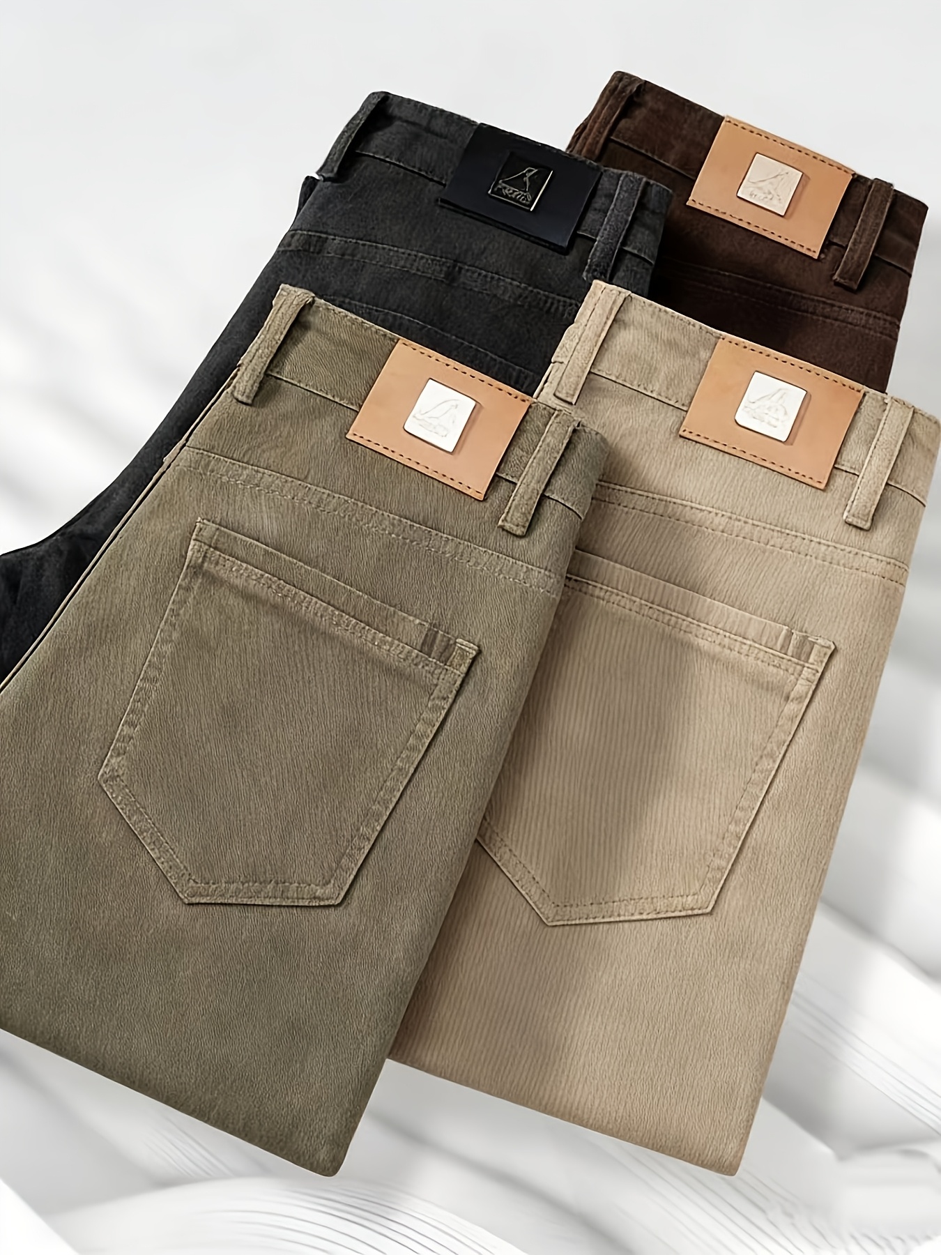 Men'S New All-Season Loose Fit Straight Leg Trousers, Comfortable Fabric for Casual And Business Urban Style