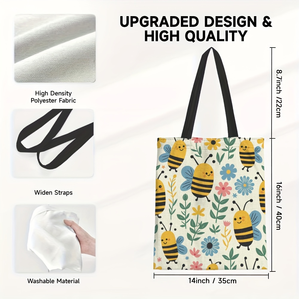 1pc, Lightweight Tote Bag With A Easy Cartoon Print Design, Perfect For Organizing Toiletries And Other Additions. Multifunctional And Foldable