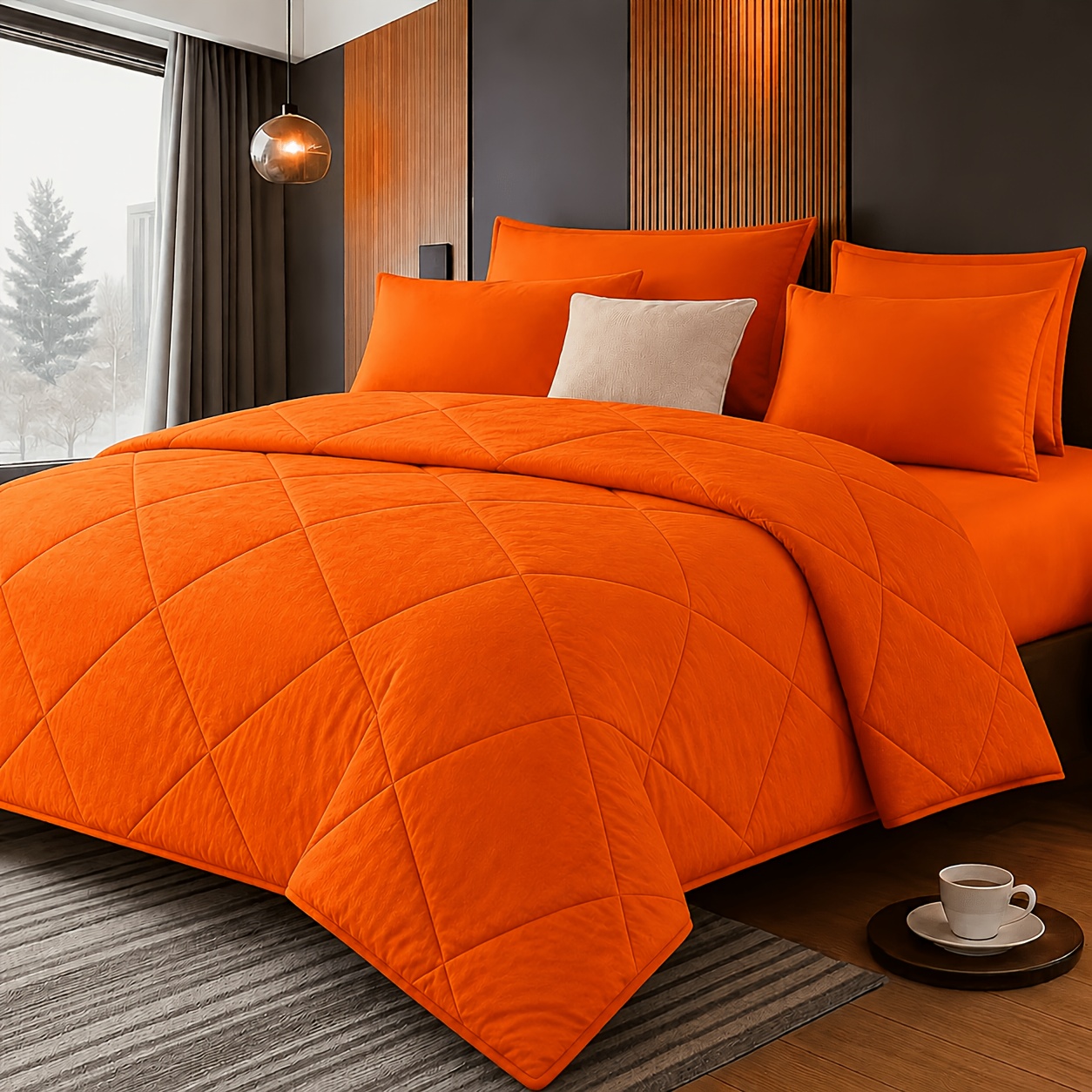 TEMU 2/3pcs Simple & Luxury Rhombus Grid Oversized Bed Set. Soft, Lightweight And Breathable, Easy To Care For, Suitable For . Includes 1 Comforter